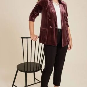 New Brown/Burgundy Velvet Blazer from Maurice's